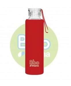 Botella bbo roja borosilicato con silicona 550 ml. irisana