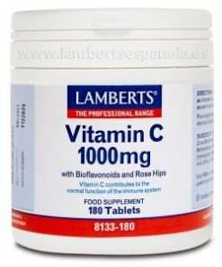Vitamina C 1000 mg con Bioflavonoides y Escaramujo 180 tabletas