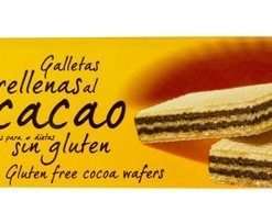 SANTIVERI Noglut galletas de barquillo rellenas de cacao sin gluten envase 150 g