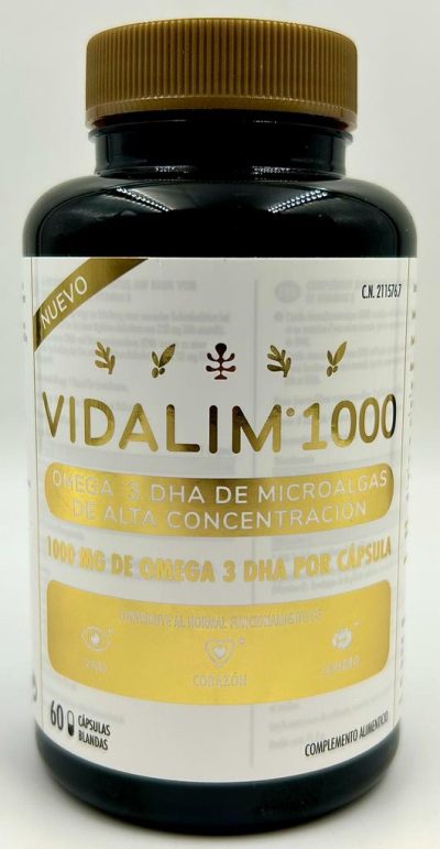 Vidalim 1000 omega 3 DHA de microalgas de alta concentración - 60 cápsulas